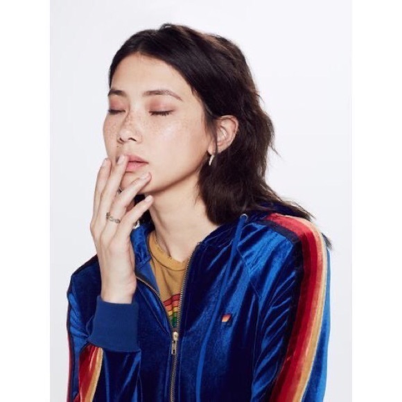 ❌SOLD❌ NWOT Aviator Nation Velvet Zip Hoodie Royal - Picture 3 of 8